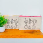 DIY Paintable Canvas Pouch – Plants (Set of 2)